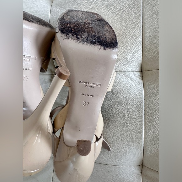 Yves Saint Laurent Paris Women’s Patent Leather Platform Sandals - Size 37 - Picture 5 of 13